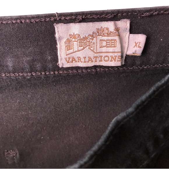 VARIATIONS Y2K high waisted Black Women’s XL Jeans Cutout Leg Detail Rhin… - Picture 9 of 13